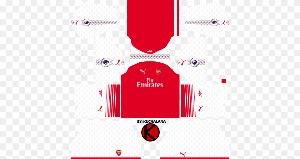 Arsenal Kits Dream League Soccer 2018 Arsenal Kit, Clothing, Lifejacket, Vest, Art Free Png Download