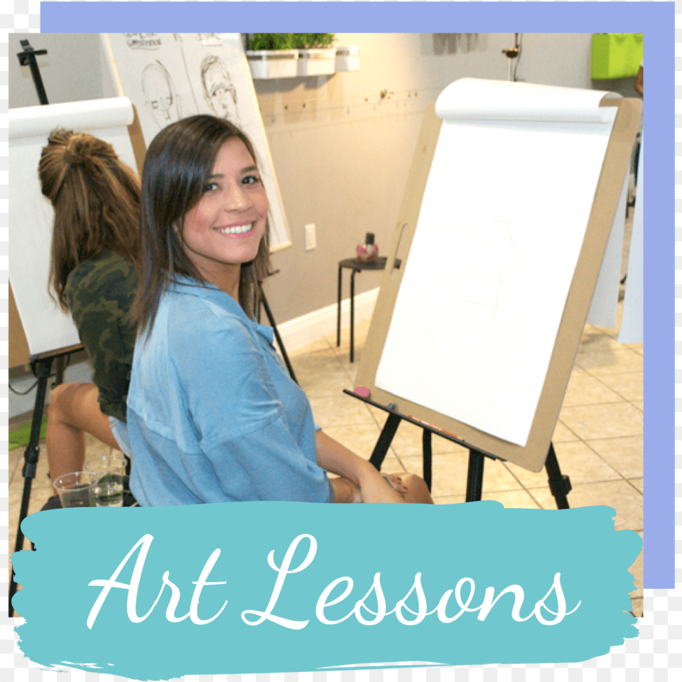 Art Box Miami Adult Art Lessons Private Group Banner, Canvas, White Board, Person, Woman Png