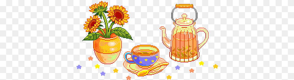 Art By Httppixelinstumblrcom Uploaded Whimsy Transparent Pixel Art Flowers, Cookware, Pottery, Pot, Weapon Png
