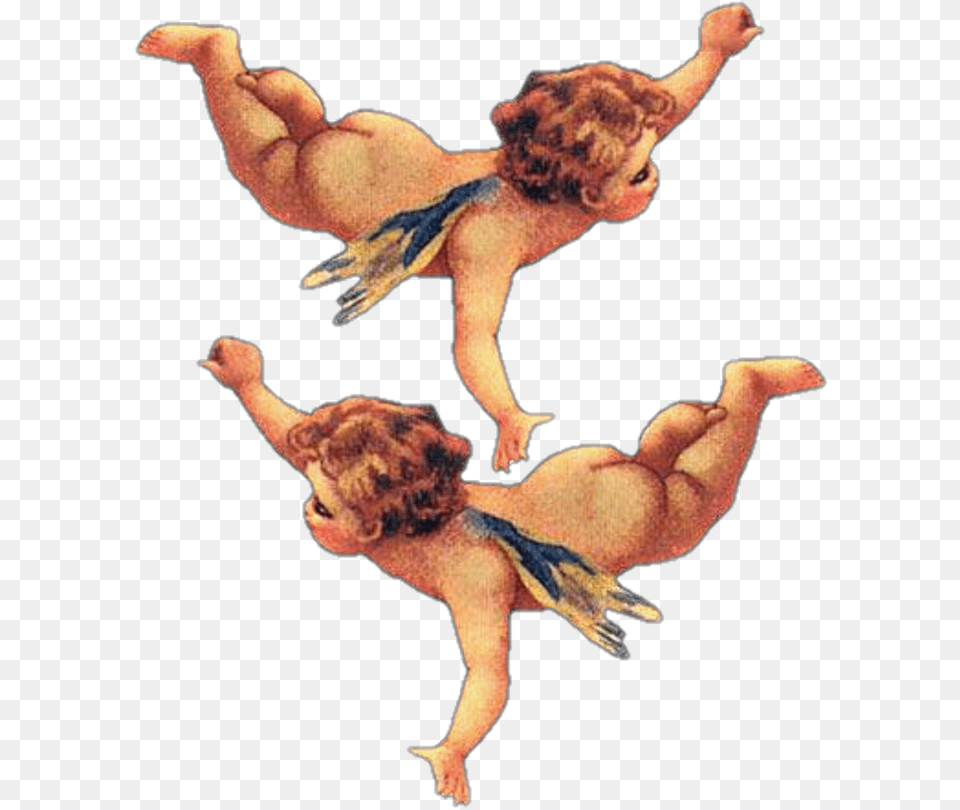 Art Cherub Cherubs Angel Angels Aesthetic Aesthetictumblr Transparent Angels Aesthetic, Baby, Person, Back, Body Part Free Png Download