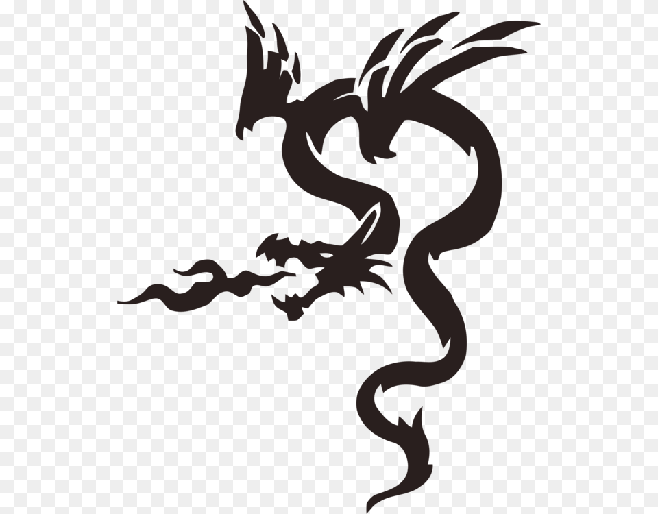 Art Chinese Dragon Stencil Japanese Dragon Dragon Negro De Karate, Person Png