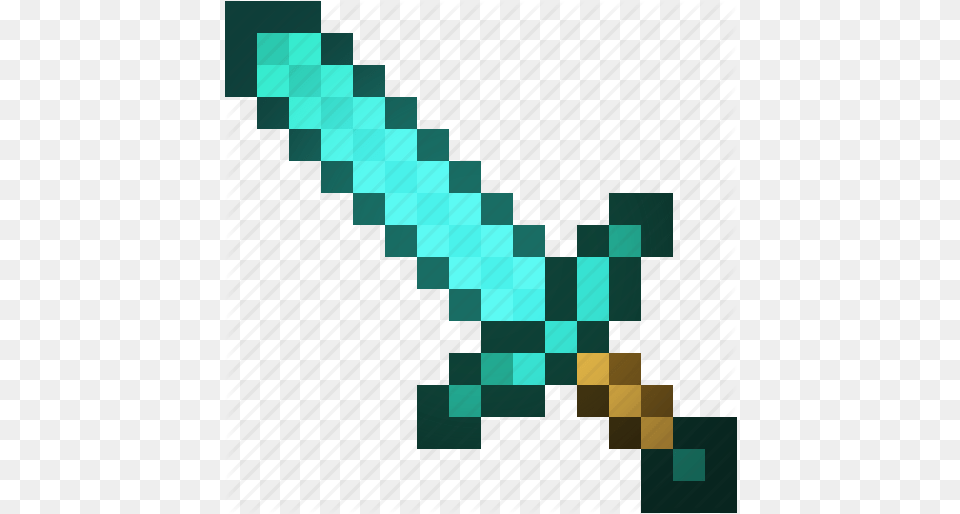 Art Craft Mine Minecraft Sword Icon, Pattern, Blackboard Png Image