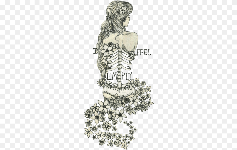 Art Cute Cool Flowers Skeleton Empty Transparent Trans Creative Drawings, Adult, Bride, Female, Person Png Image