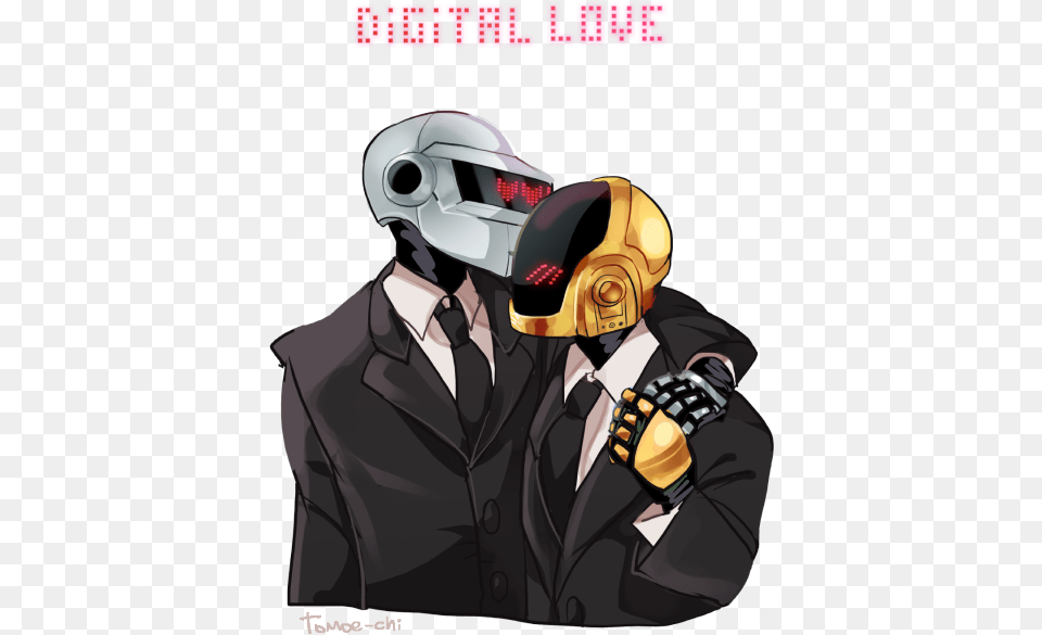 Art Daft Punk Digital Love Gay Robots Daft Punk Love Art, Helmet, Book, Comics, Publication Png Image