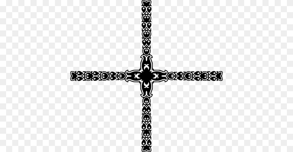 Art Deco Crucifix, Gray Png