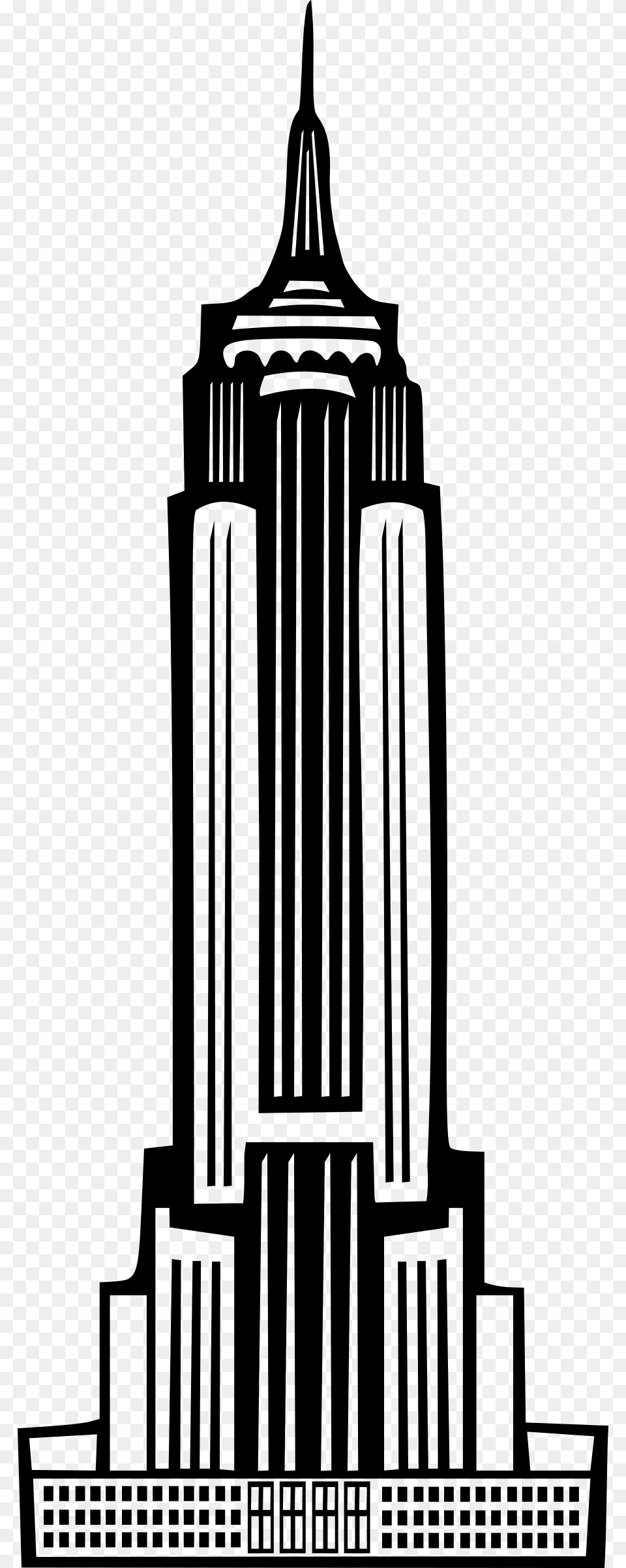 Art Deco Empire State Building, Gray Png Image