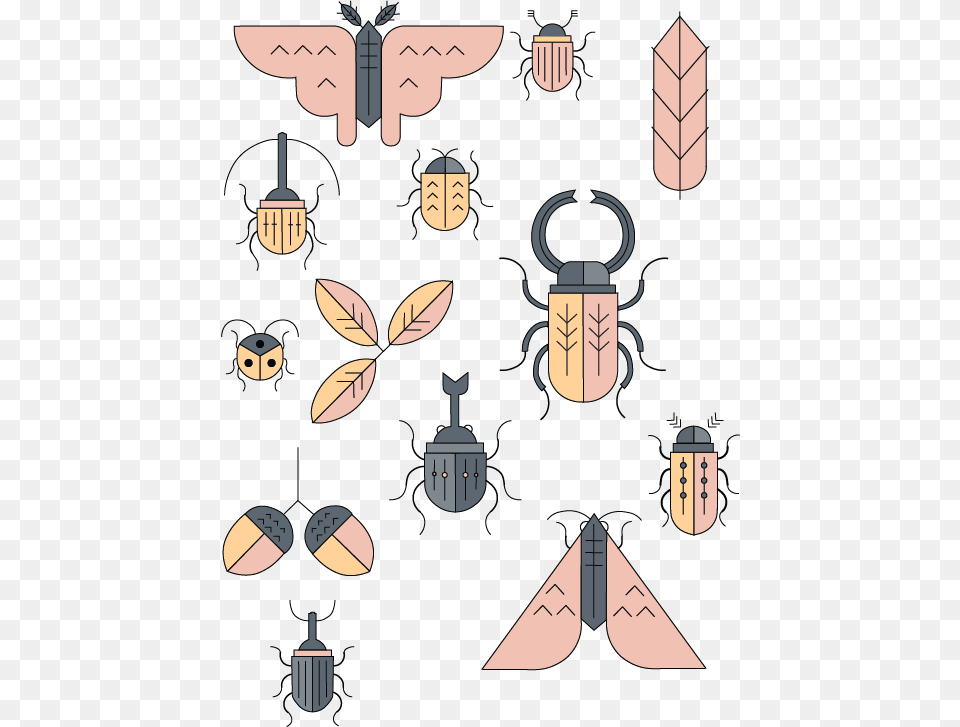 Art Deco Insects, Face, Head, Person, Animal Free Png Download