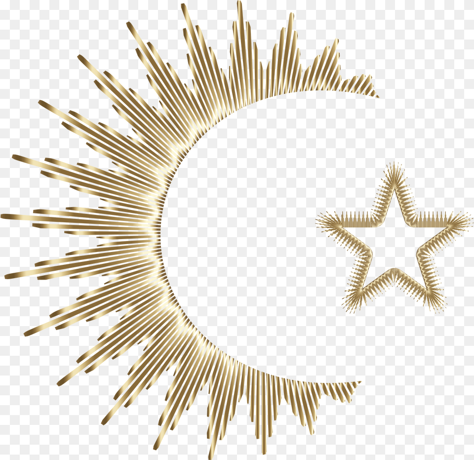 Art Deco Style Crescent And Star Gold Openclipart Pakistan Moon And Star Logo, Accessories, Symbol, Star Symbol, Jewelry Png Image