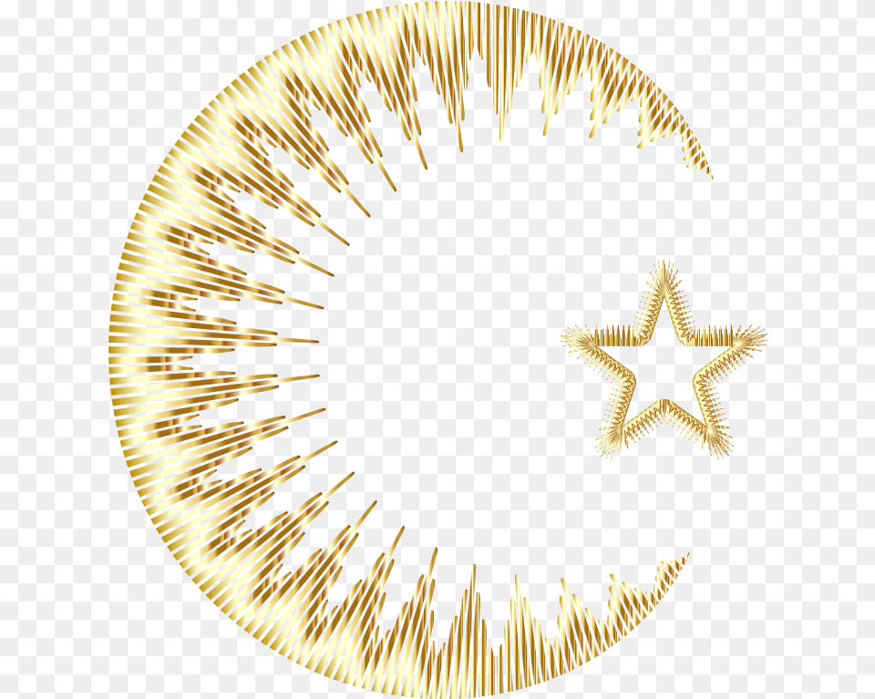 Art Deco Style Crescent And Star Ii Gold Openclipart Cinedigm, Star Symbol, Symbol, Animal, Insect Png Image
