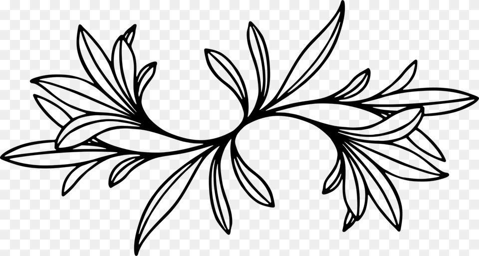 Art Drawing Floral Design Leaf Daybed Clip Art, Gray Png
