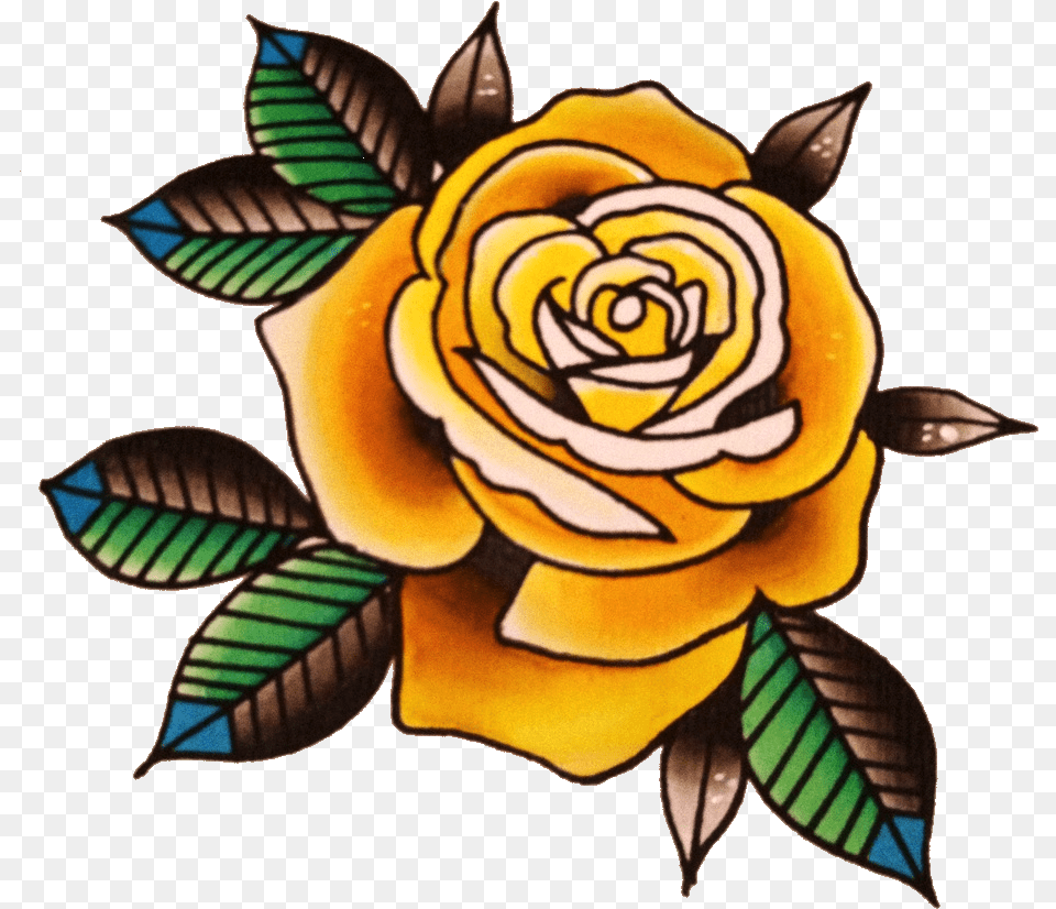 Art Edit And Piercing Image Old School Tattoo, Flower, Plant, Rose, Pattern Free Png