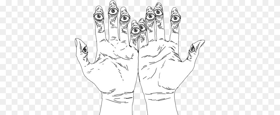 Art Eyes Creepy Hands Draw Manga Strange Guro Psychodelic The Infernal Devices, Body Part, Finger, Hand, Person Png Image