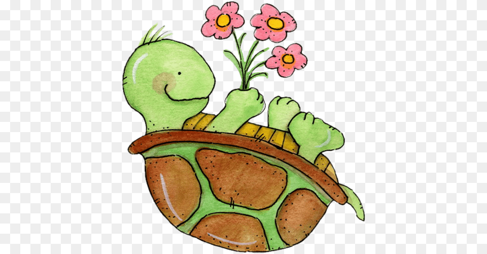 Art Flowers Scrap Scrapbooking Turtle Clip Art, Fungus, Plant, Flower, Cartoon Png Image