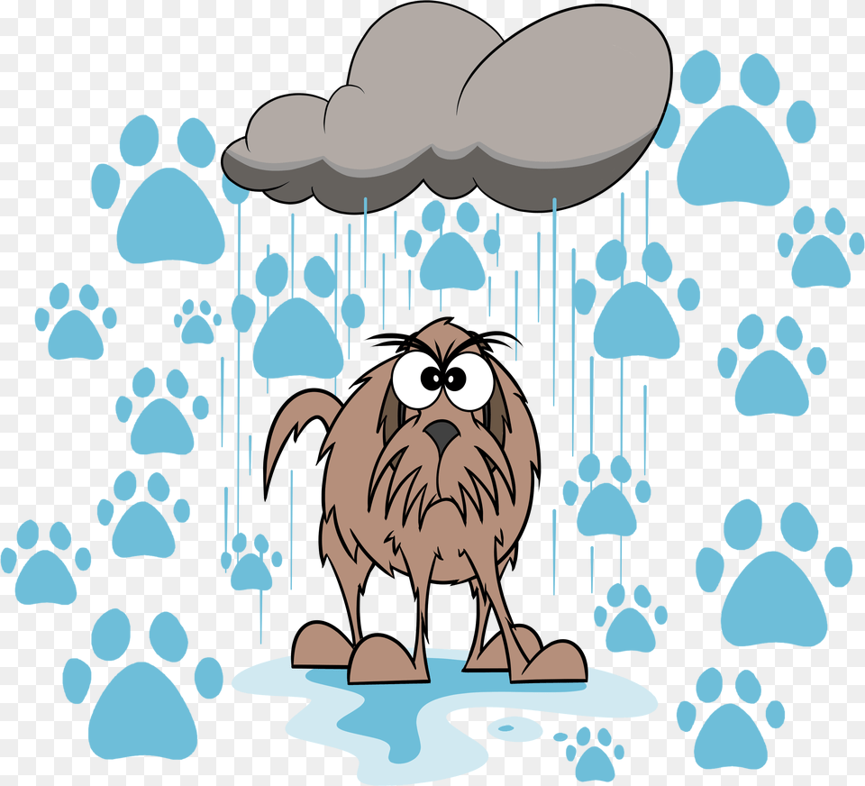 Art Funny Wet Dog Paw Print T Shirt Wet Dog Cartoon, Person Png