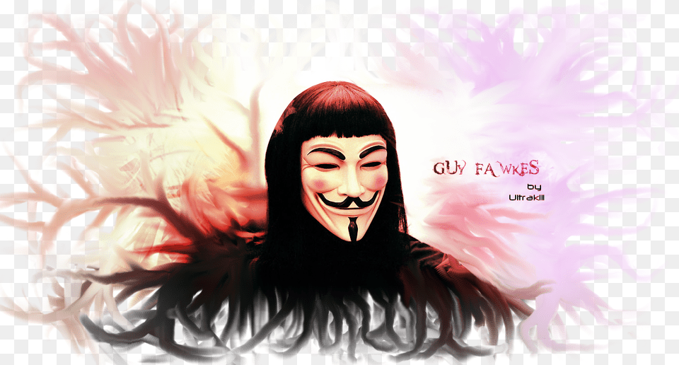 Art Guy Fawkes Banner V For Vendetta, Adult, Person, Woman, Female Free Transparent Png