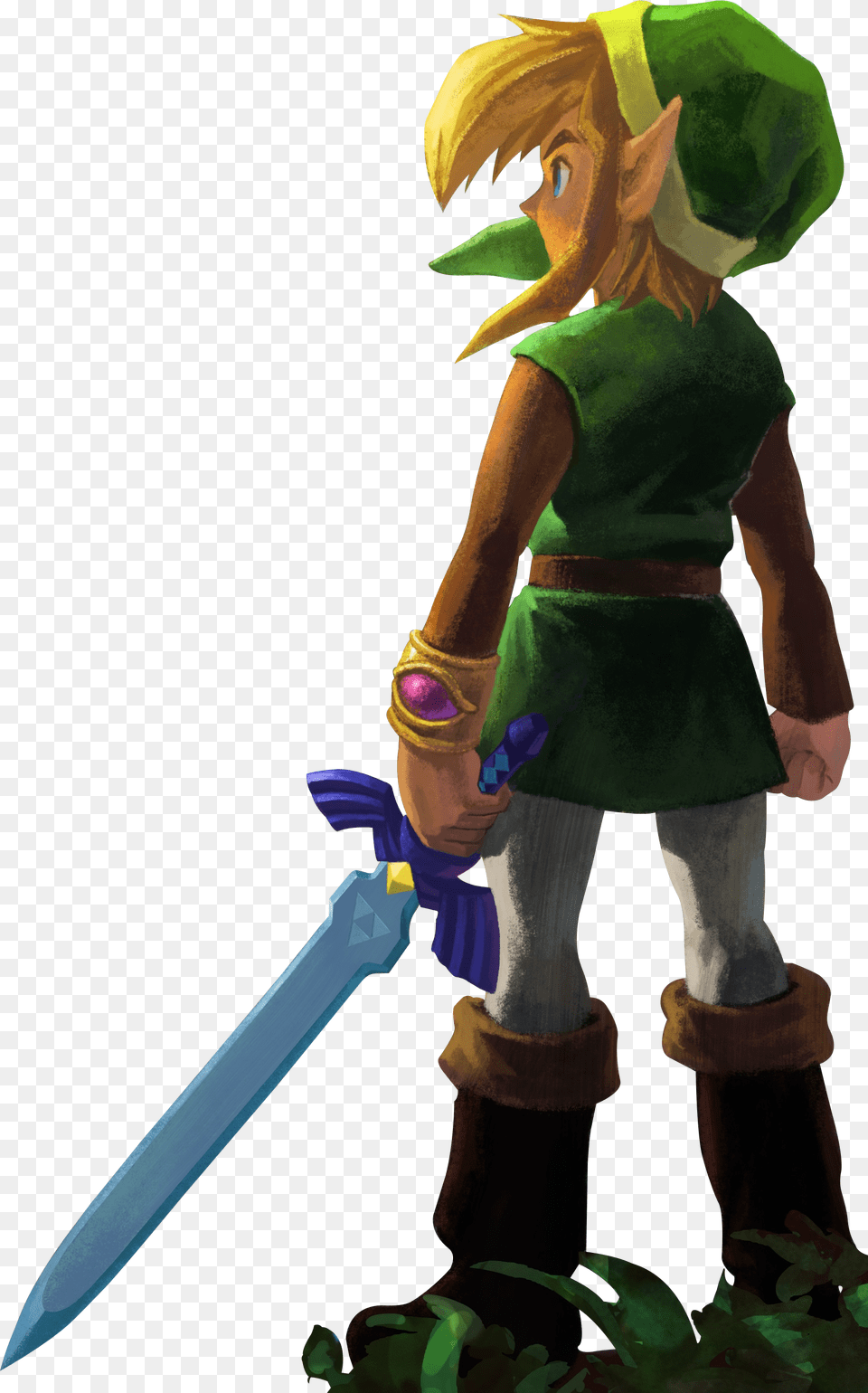 Art Id Link Legend Of Zelda Back, Person, Sword, Weapon, Clothing Free Png Download