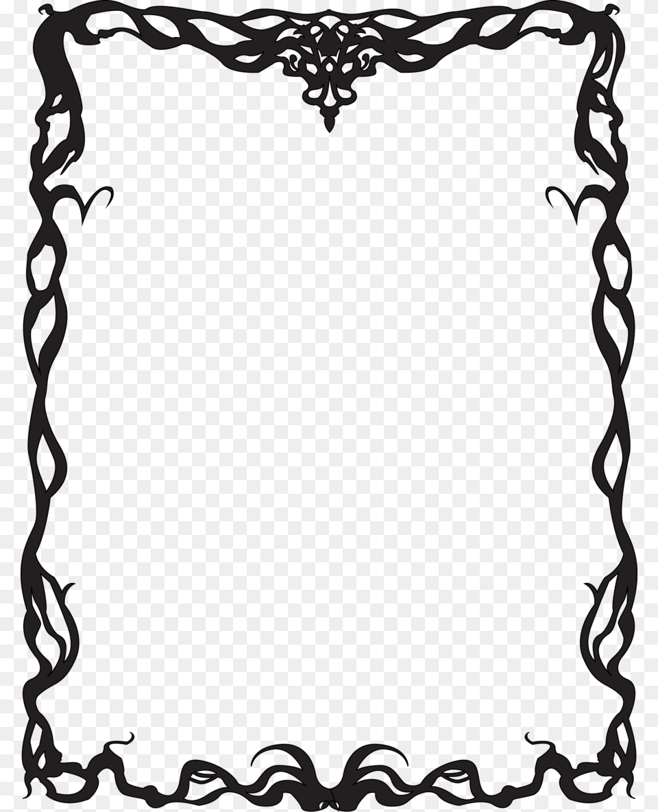 Art Nouveau Border, Home Decor, Blackboard Free Png