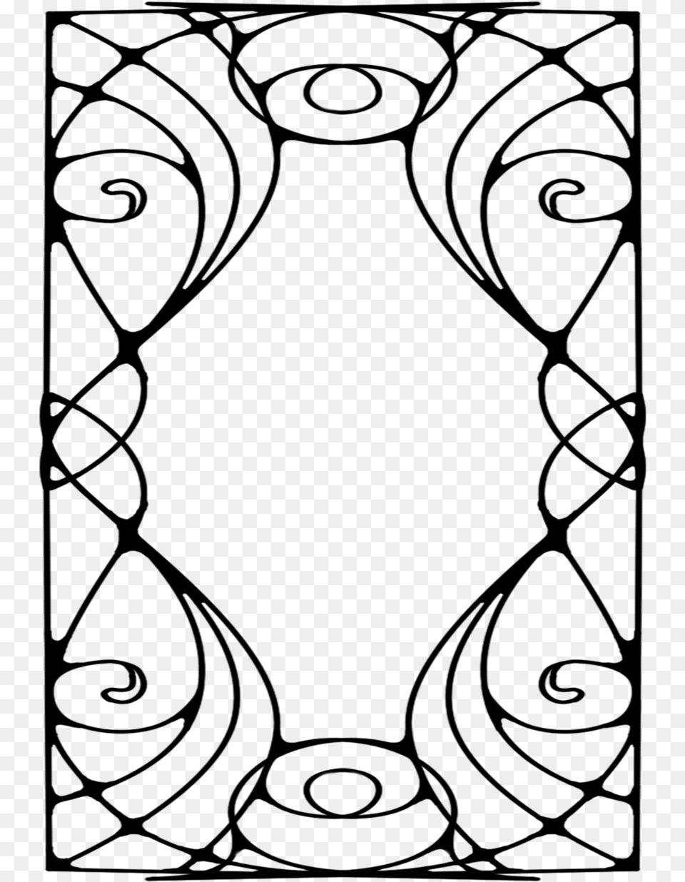 Art Nouveau Borders Clip Art, Gray Free Png Download