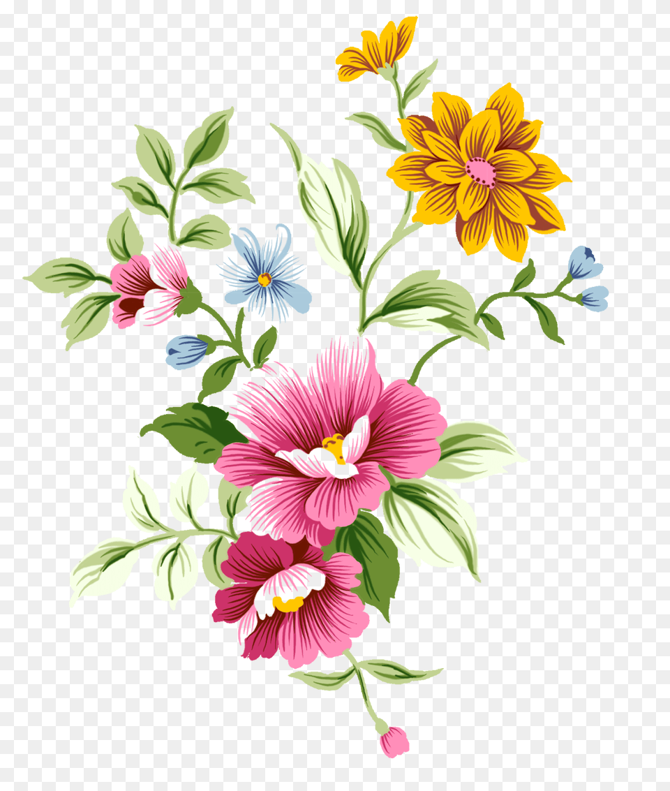 Art Nouveau Bouquet Flowers Transparent, Floral Design, Graphics, Pattern, Plant Png