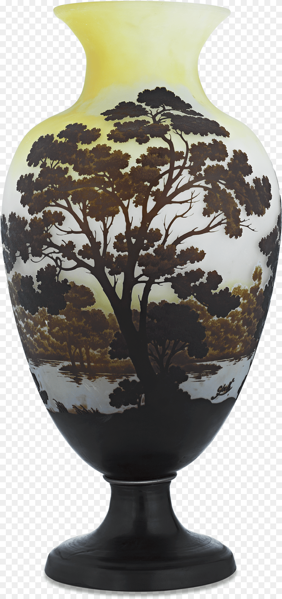 Art Nouveau Cameo Glass Vase By Gall Cameo Glass, Jar, Pottery, Porcelain, Urn Free Png Download