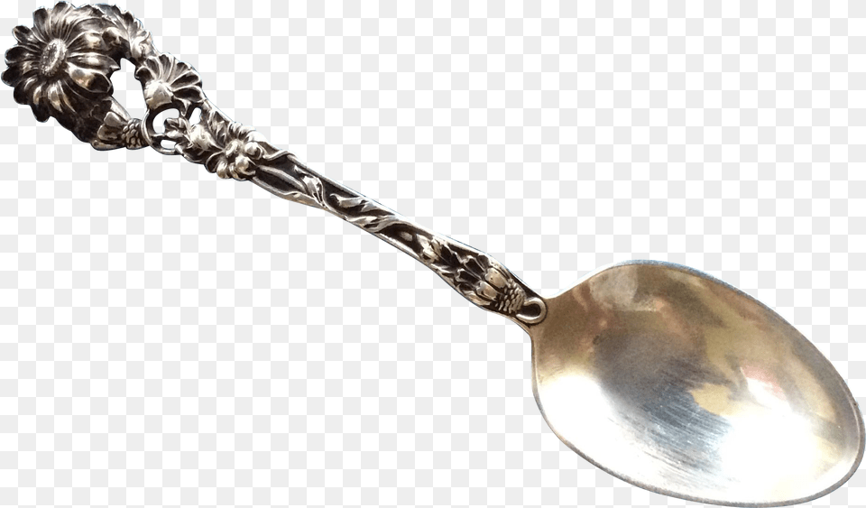 Art Nouveau Daisy Sterling Silver Spoon By Paye And Spoon, Cutlery, Blade, Dagger, Knife Free Png