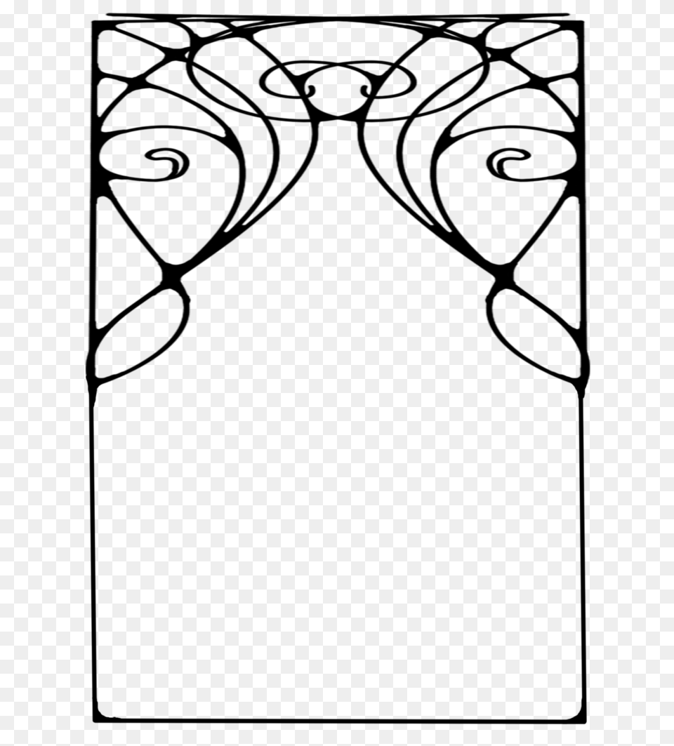 Art Nouveau Frame, Gray Png Image