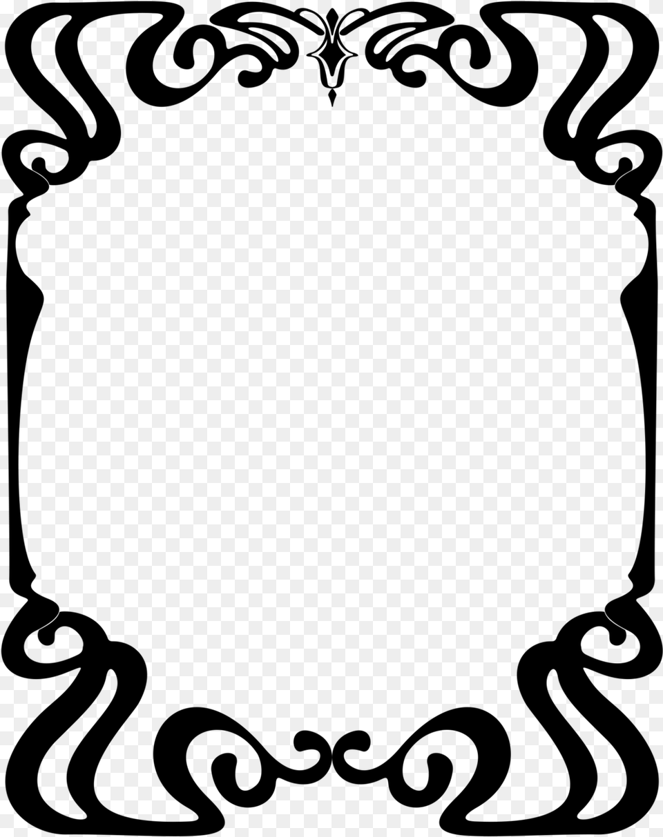 Art Nouveau Frame Art Nouveau Ornaments, Gray Free Transparent Png