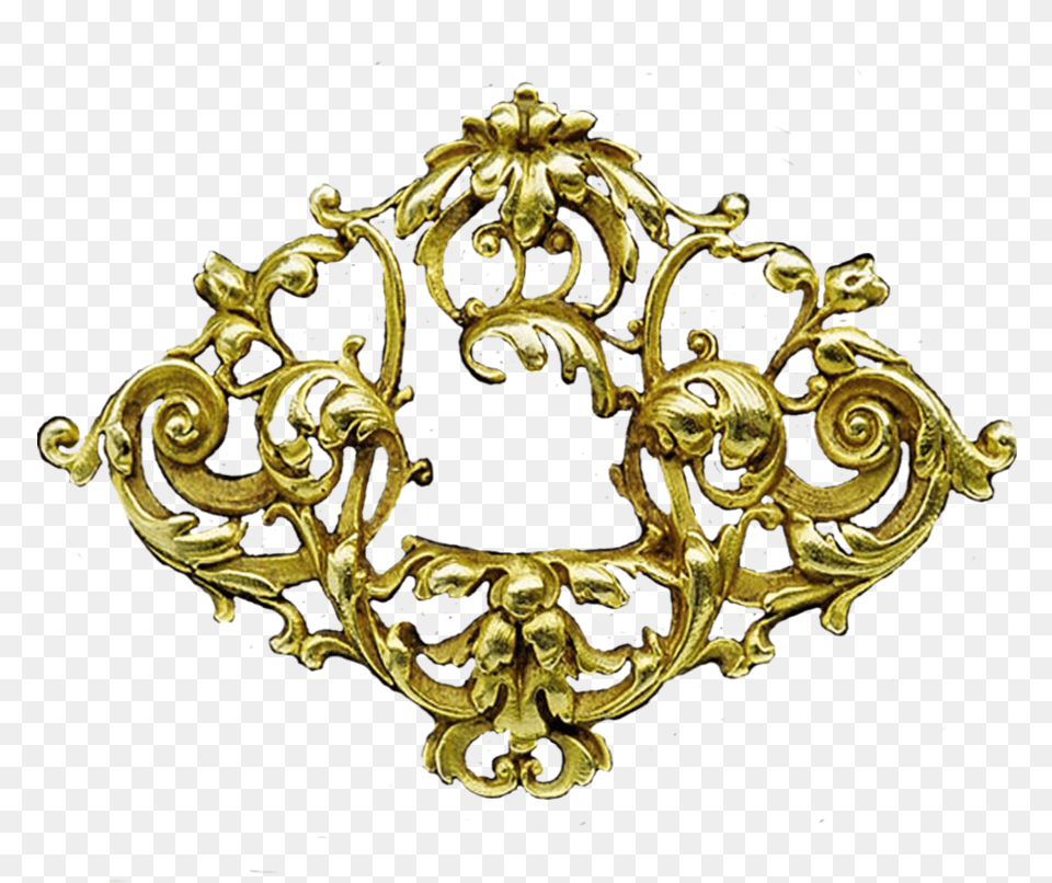 Art Nouveau Gold Filigree Badge Jewelry Element By Art Deco Gold, Accessories, Brooch, Bronze Free Png Download