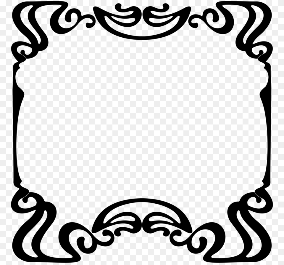 Art Nouveau Inspired Frame, Gray Free Transparent Png