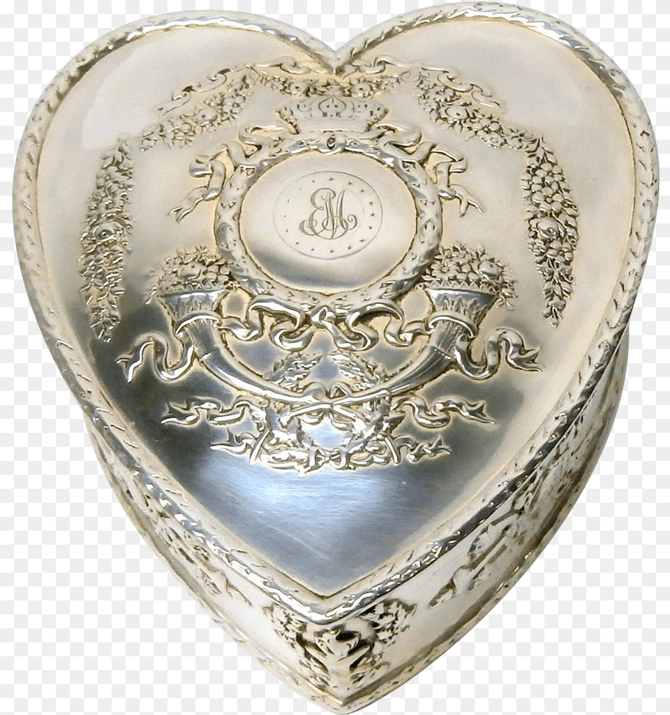 Art Nouveau Sterling Silver Garland Heart Jewelry Trinket Jewellery, Plate, Accessories Free Transparent Png