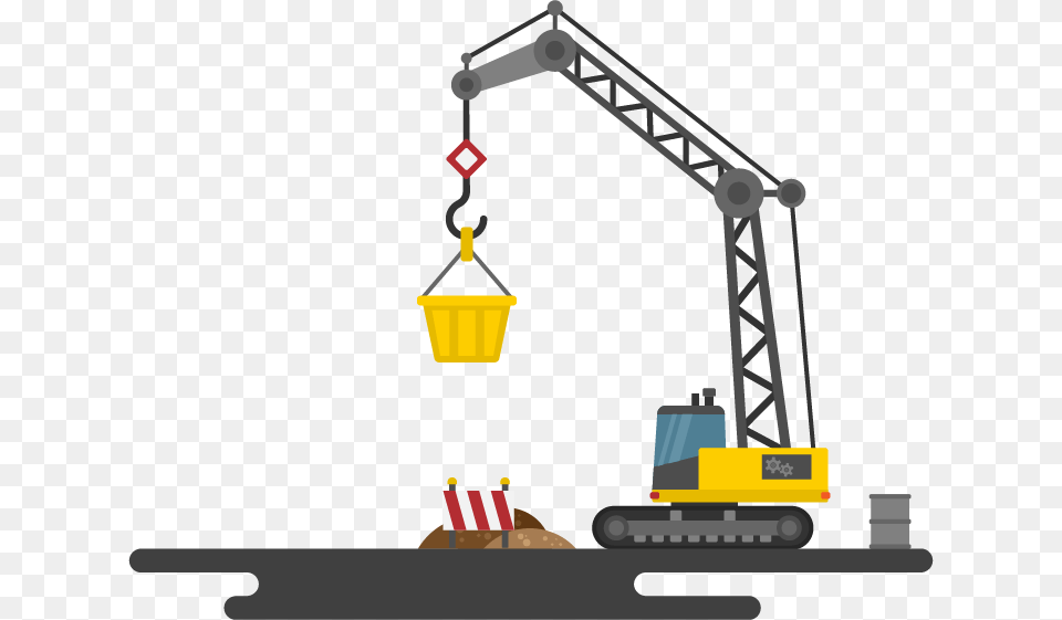 Art Occupational Disease On Construction, Construction Crane, Device, Grass, Lawn Free Png Download