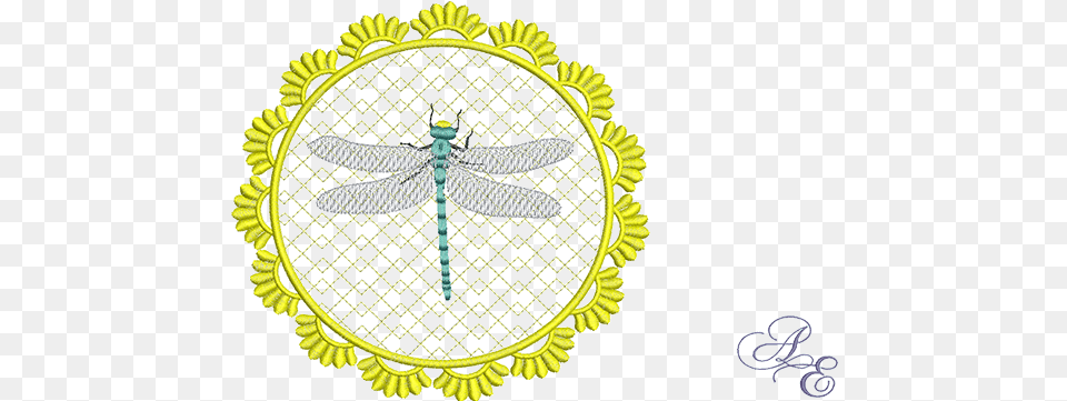 Art Of Embroidery Circle Dragonfly Machine Embroidery Circle, Pattern, Banana, Food, Fruit Png Image