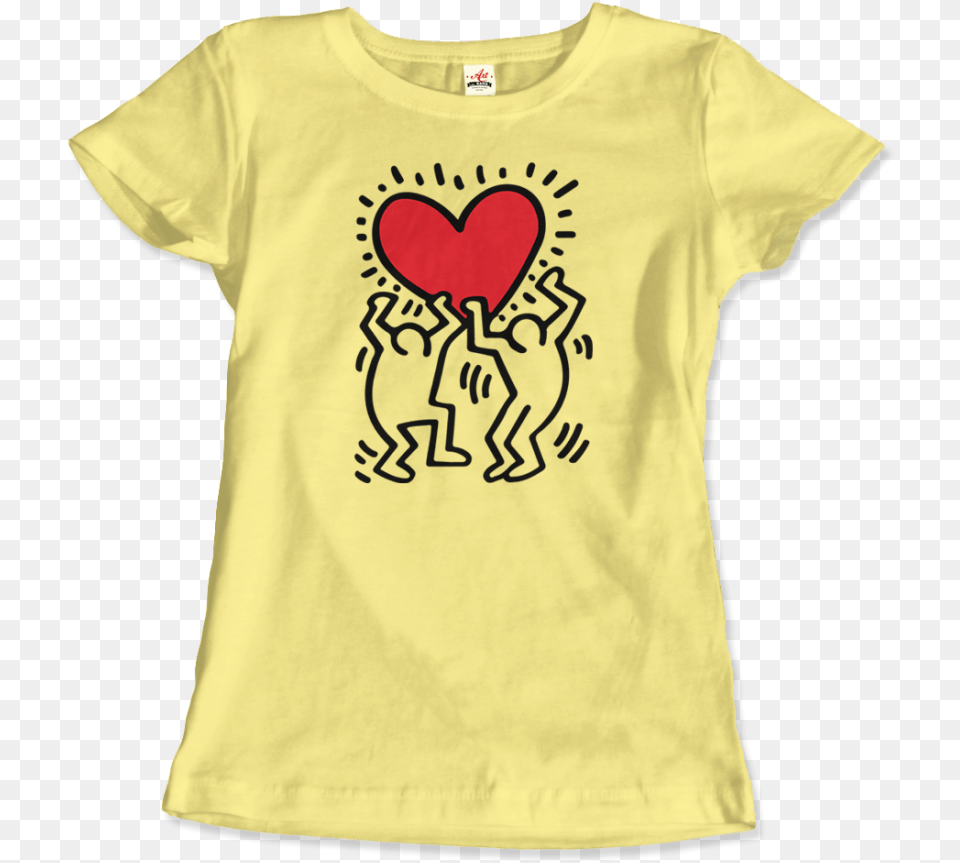 Art Orama Keith Haring Men Holding Heart Icon Street Art T Short Sleeve, Clothing, T-shirt, Shirt Free Png Download