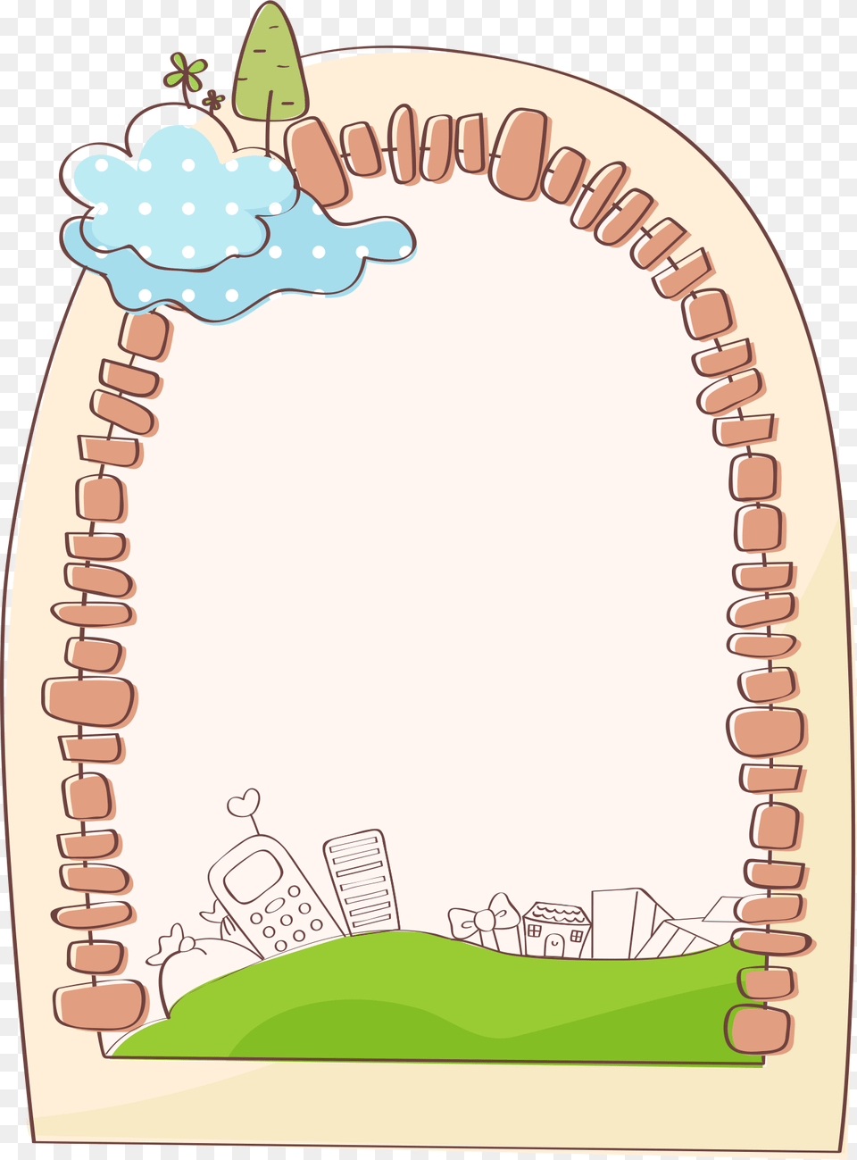 Art Oval Brick Border Cartoon, Arch, Architecture Png