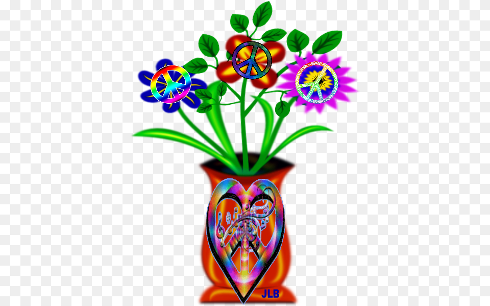 Art Peace Hippie Art, Graphics, Jar, Flower Arrangement, Flower Png Image