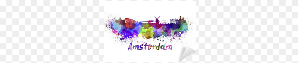 Art Print Paulrommer39s Amsterdam Skyline In Watercolor, Purple, Graphics, Hot Tub, Tub Free Png Download
