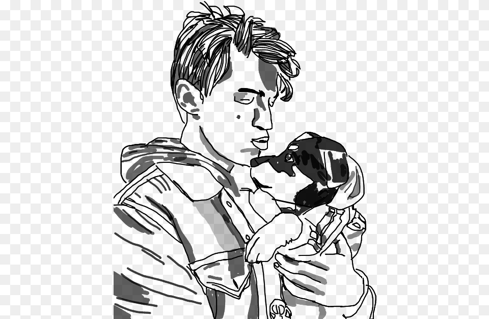 Art Puppy Dog Outline Drawing Cute Thechainsmokers Illustration, Gray Png