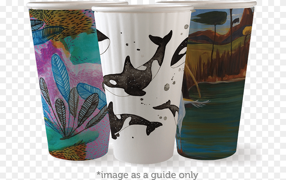 Art Series 16oz Coffee Cup Biopak Art Series Milkshakes, Animal, Cat, Mammal, Pet Png Image