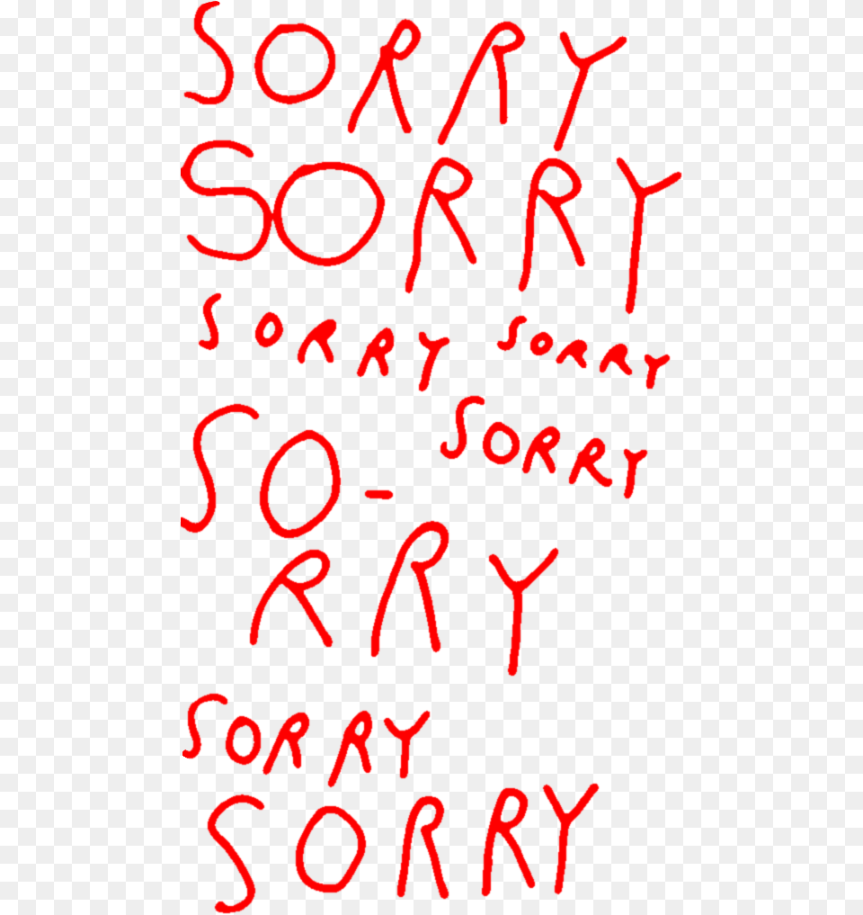 Art Sorry Handwriting Handwritten Red Quote Text Illustration Png Image