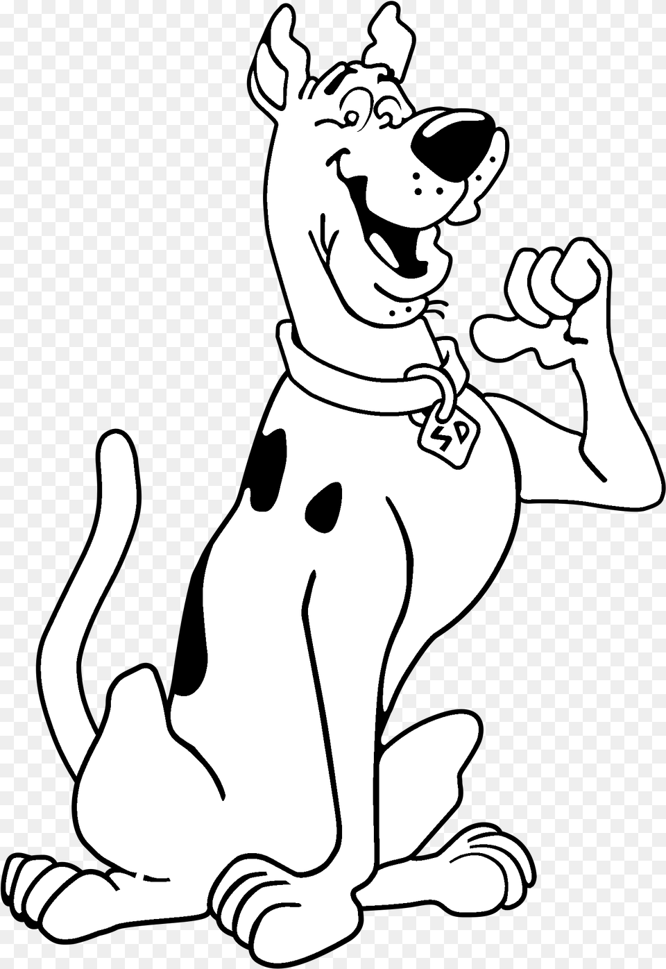 Art Supplies Clipart Black And White Scooby Doo Black And White, Stencil, Baby, Person, Face Free Png Download