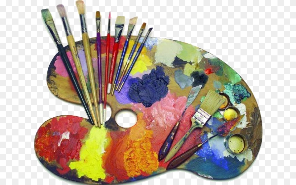 Art Supplies Logotipo De Artes Plasticas Y Visuales, Paint Container, Palette, Brush, Device Free Png Download