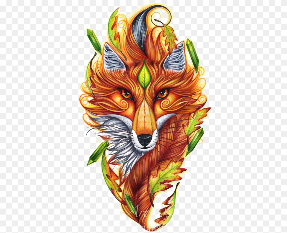 Art Symbol Fox Magic Drawing Hand Painted Clipart Colorful Fox, Person, Animal, Mammal, Wildlife Free Png Download