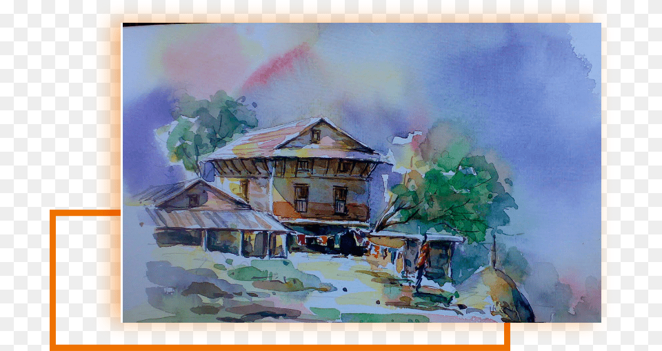 Art Watercolor Landscape Paintings, Architecture, Rural, Painting, Outdoors Free Png