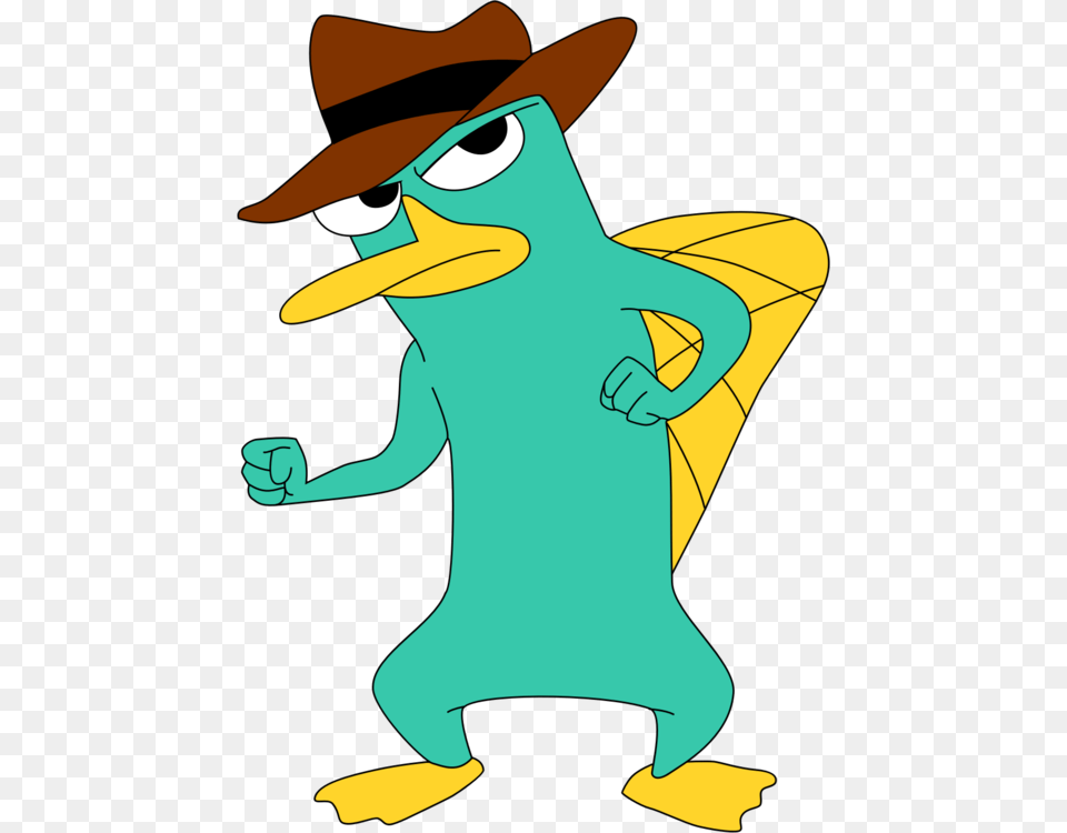 Artartworkvertebrate Perry The Platypus, Cartoon, Clothing, Hat, Person Png