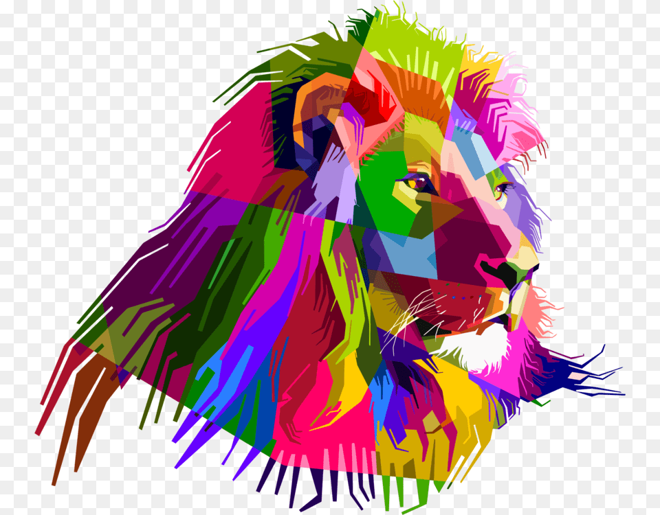 Artbig Catscarnivoran Iphone Wallpaper Colorful Lion, Art, Graphics, Modern Art, Adult Free Transparent Png