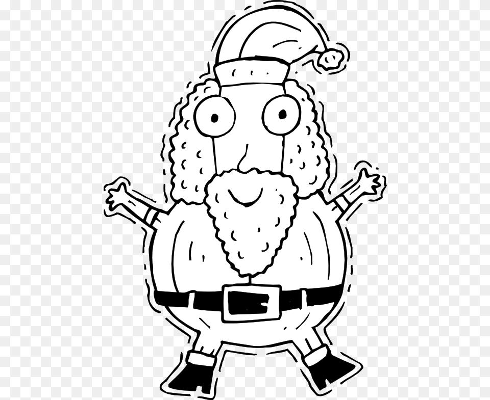 Artfavor Santa Claus 2 Scalable Vector Graphics Svg Santa Claus Seated Black And White Clipart, Stencil, Baby, Person, Art Free Transparent Png