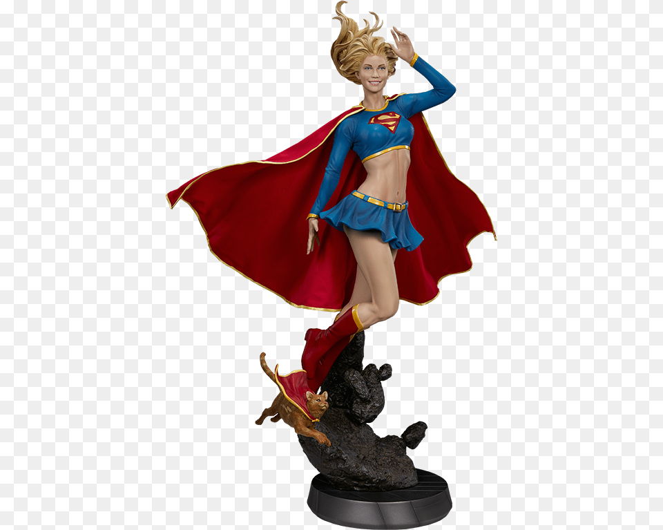 Artgerm Supergirl Statue, Person, Cape, Figurine, Clothing Free Png