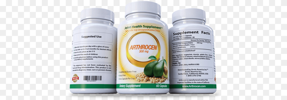 Arthrocen Bottle Avocado Soybean Unsaponifiables Supplements, Herbal, Plant, Herbs, Astragalus Free Transparent Png