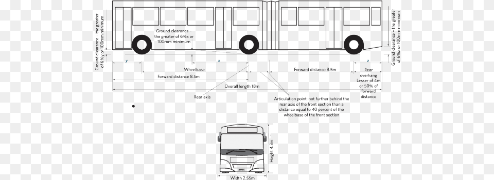 Articulated Bus Dimensions Bus Dimensions In Meters, Machine, Wheel, Cad Diagram, Diagram Free Png Download