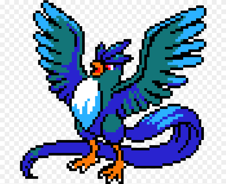 Articuno Minecraft Pixel Art, Animal, Bird, Jay, Person Free Transparent Png